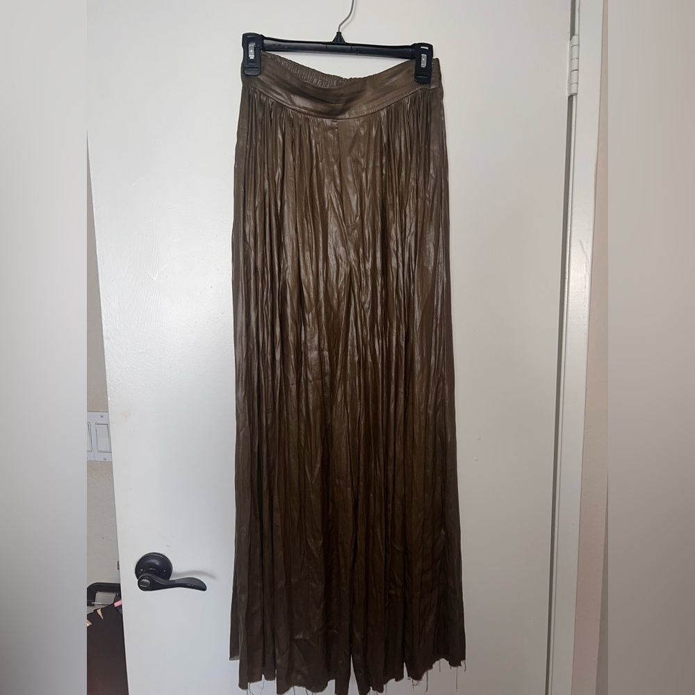 Zara Olive Green Pleated Pantsuit